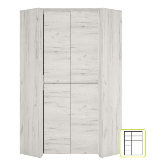 Dulap haine ANGEL typ 21, PAL melaminat, alb craft, 96x190,5x96 cm