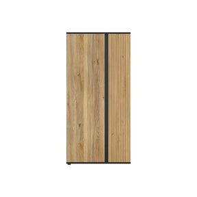 Dulap LUEN, stejar/negru, PAL laminat, cu 2 usi, 95x55x196 cm