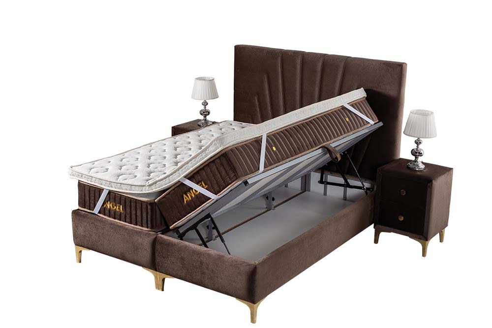 Saltea ANGEL, stofa catifelata maro inchis - Luna 4, 160x200 cm