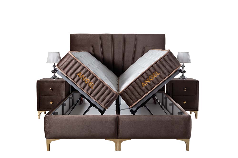 Saltea ANGEL, stofa catifelata maro inchis - Luna 4, 160x200 cm
