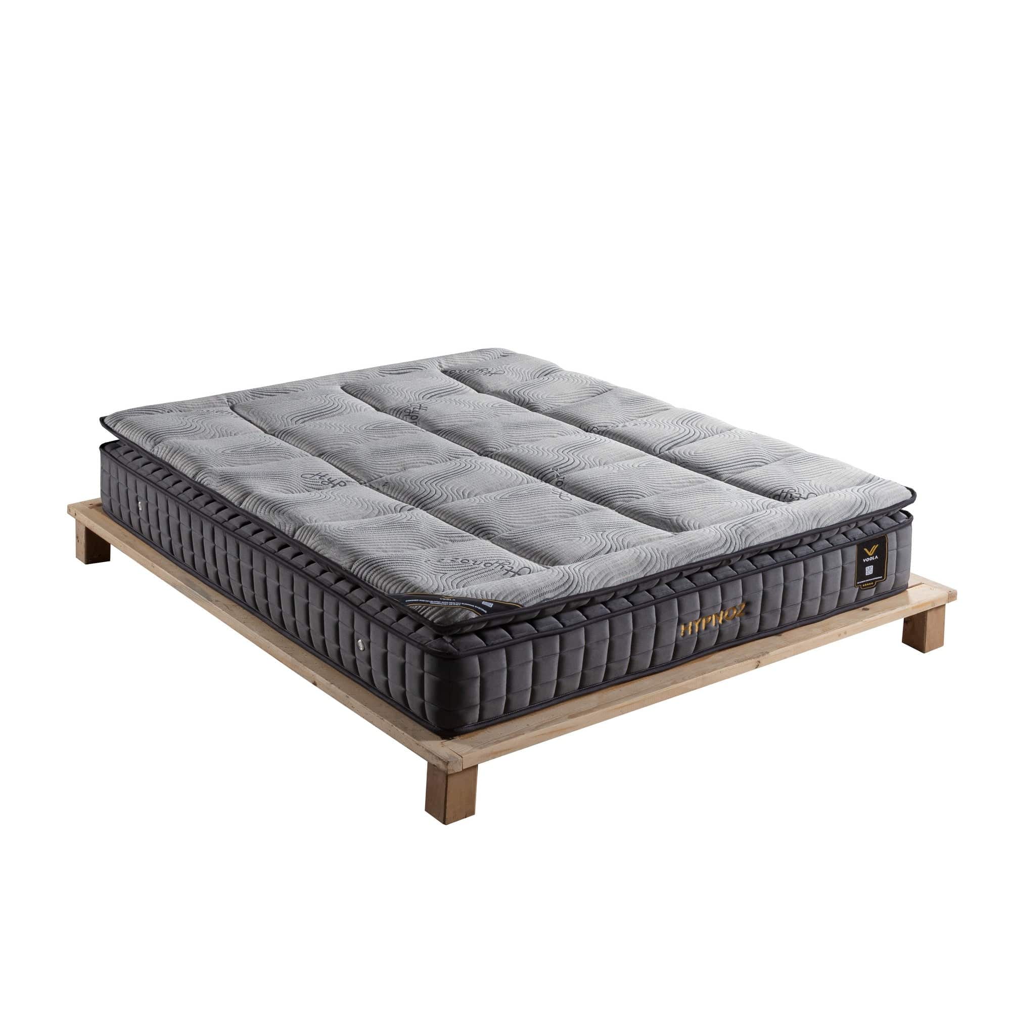 Saltea HYPNOZ, stofa catifelata gri - Luna 17,  160x200 cm