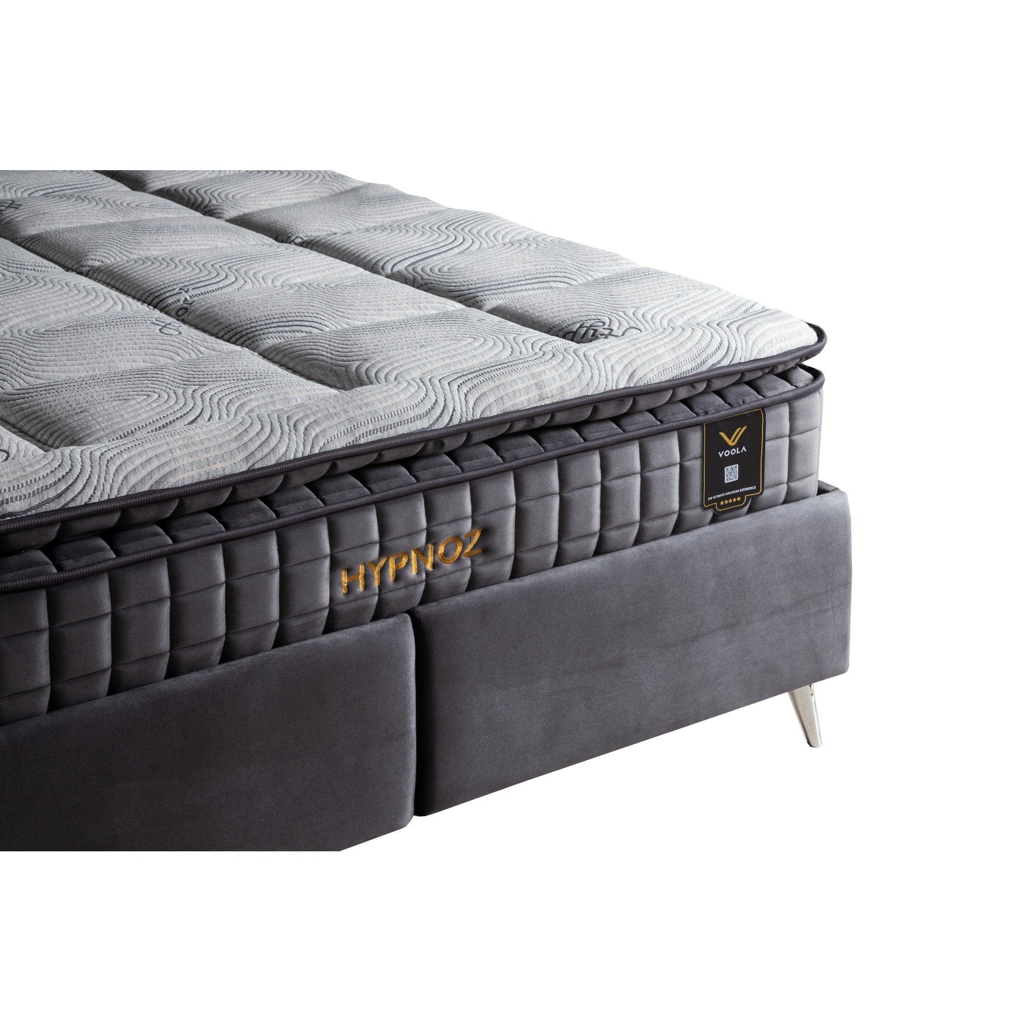 Saltea HYPNOZ, stofa catifelata gri - Luna 17,  160x200 cm