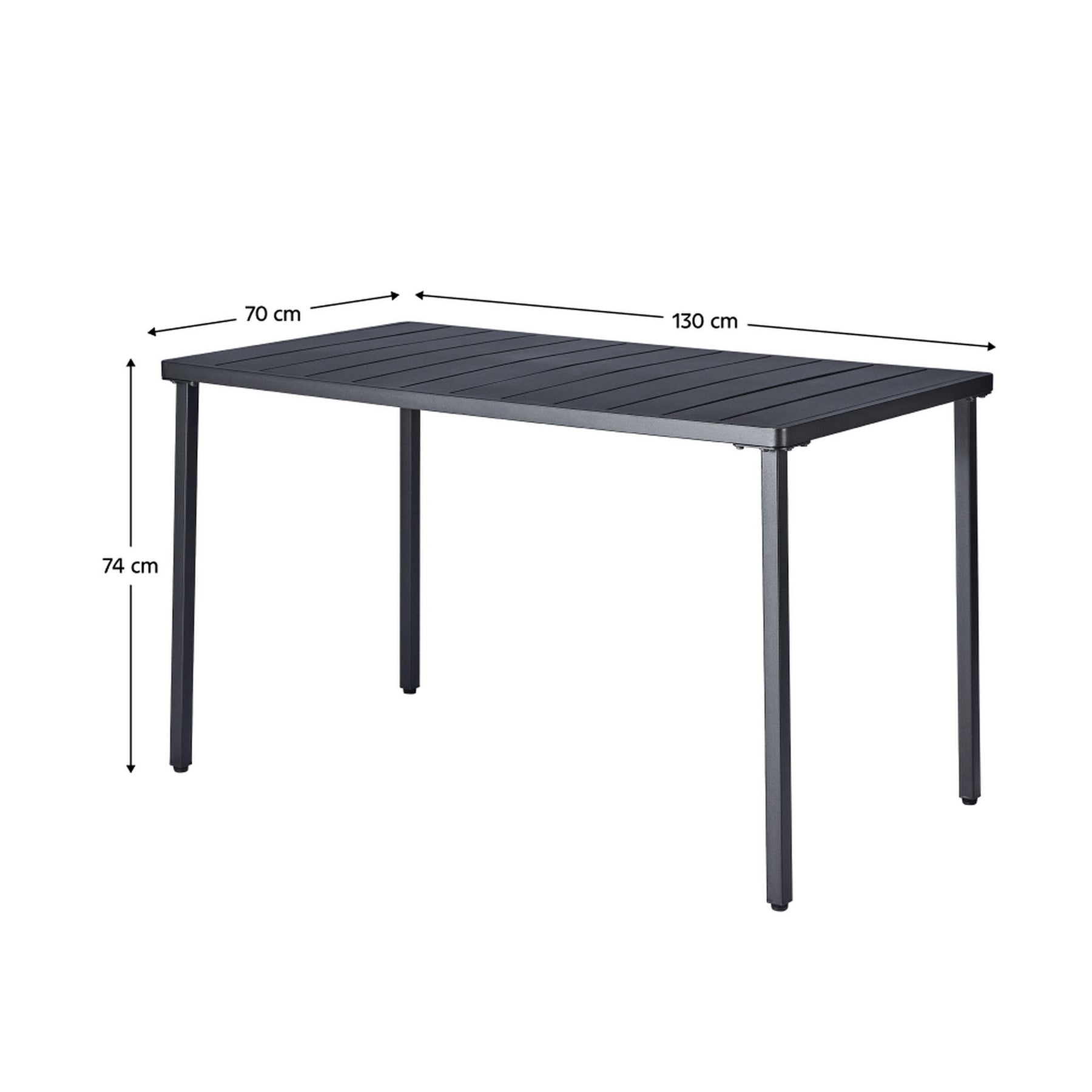 Masa gradina SALTON, negru, metal, 130x70x75 cm