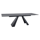 Masa extensibila SALVADORE, maro/negru, sticla/ceramica/metal, 160/240x90x77 cm