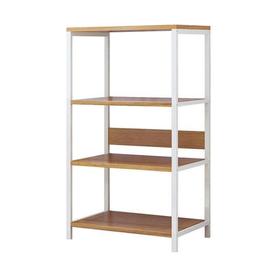 Etajera SALVE, alb/stejar sonoma, metal, 60x35x102 cm