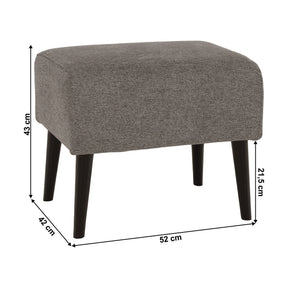 Taburet SAMY, gri/ negru, stofa clasica, 52x42x43 cm