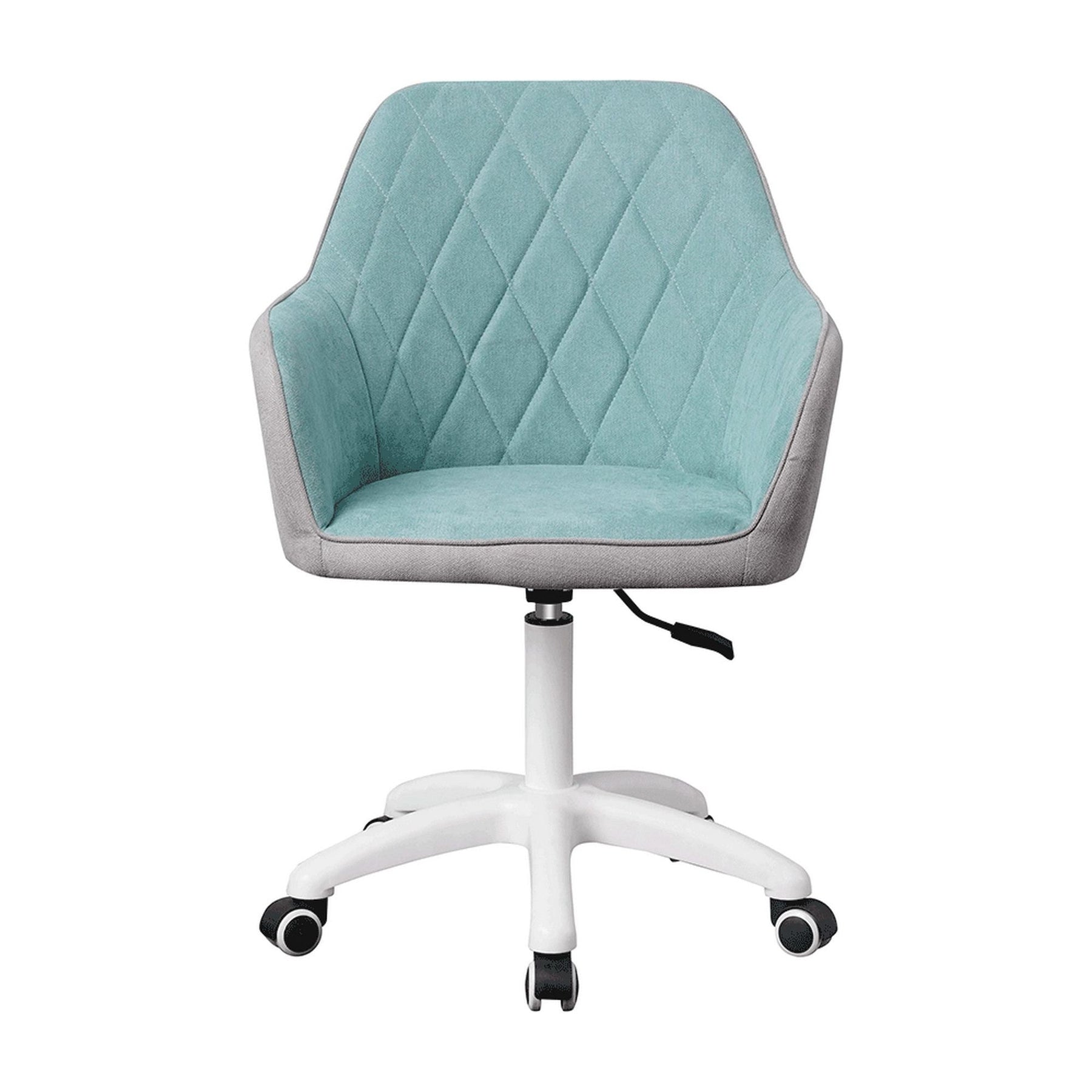 Scaun de birou SANTY, verde menta/gri, metal/stofa, 60x62x85-100 cm