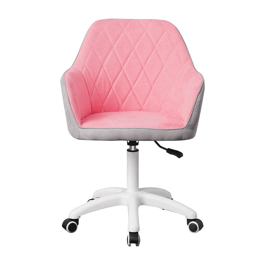 Scaun de birou SANTY, roz/gri, metal/stofa, 60x62x85-100 cm