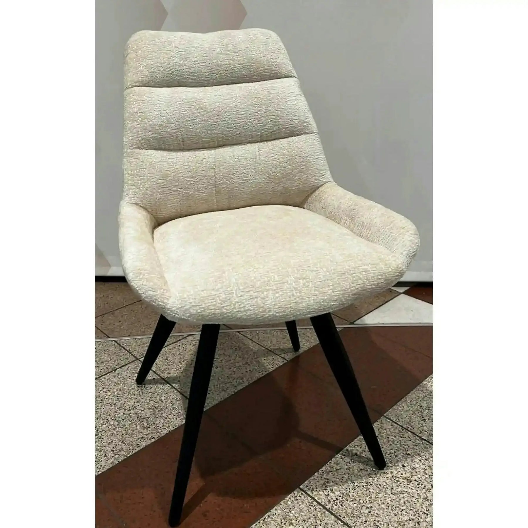Scaun ART, stofă/metal, bej/negru, 65×56×86 cm
