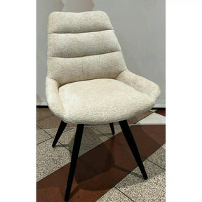 Scaun ART, stofă/metal, bej/negru, 65×56×86 cm