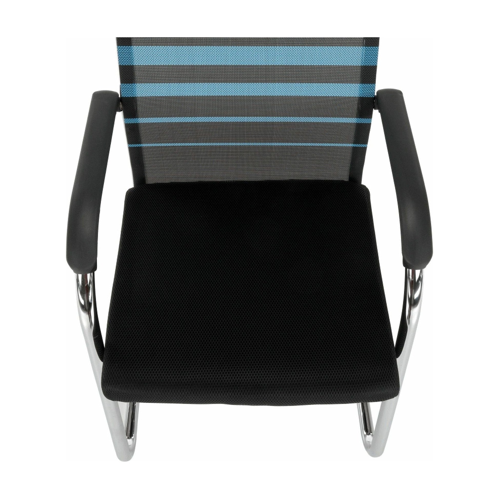 Scaun ESIN, albastru/negru, plasa/metal, 55x64x93 cm