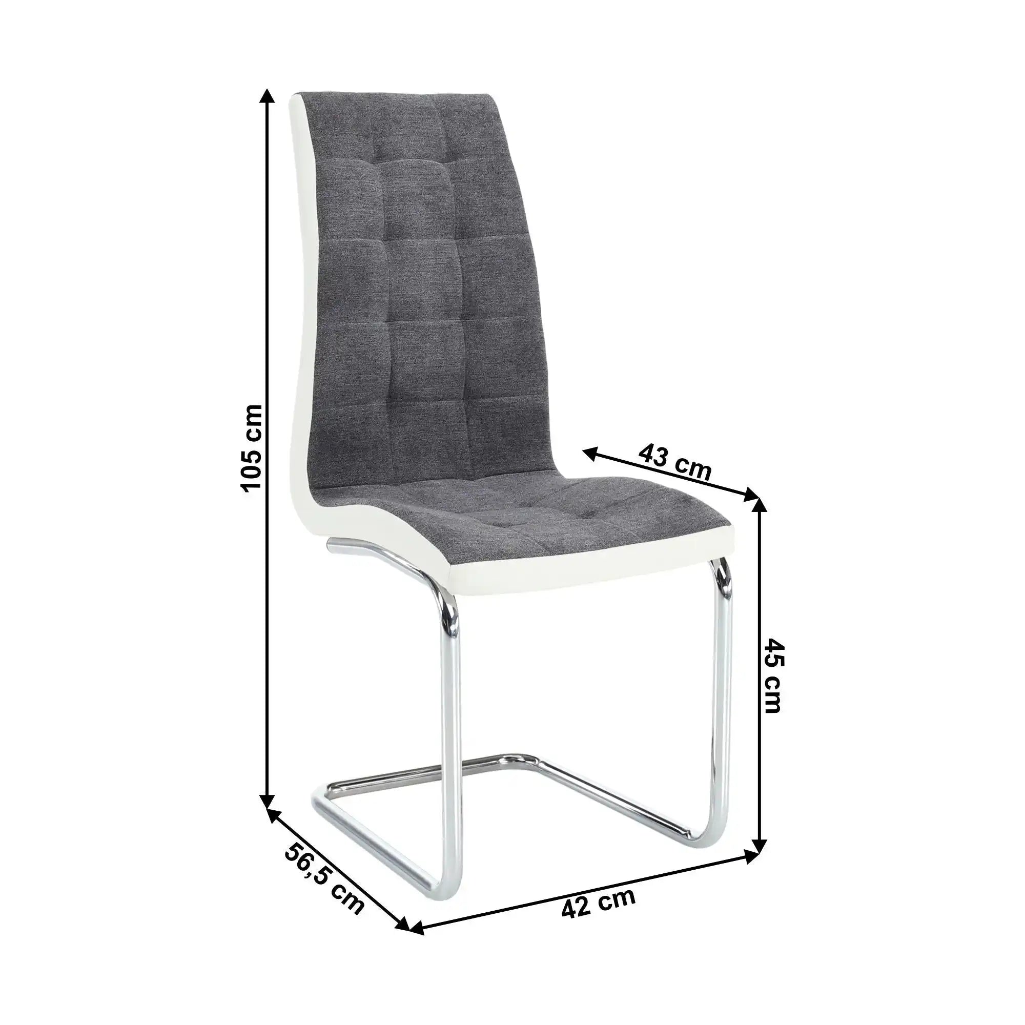 Scaun ATHENA OCN-27925, gri/alb/crom