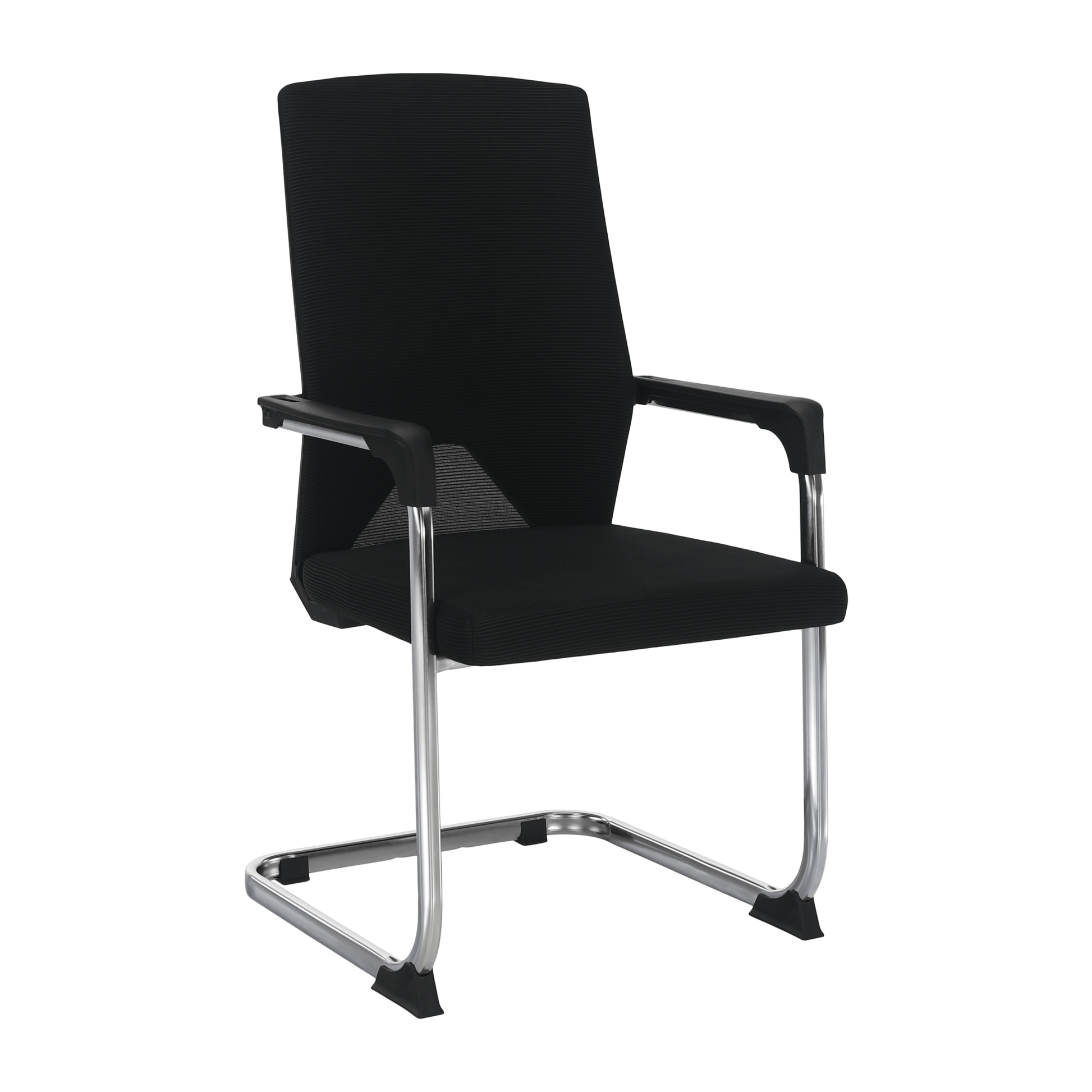 Scaun RAVIL, negru/crom, material textil/metal, 57x60x102 cm