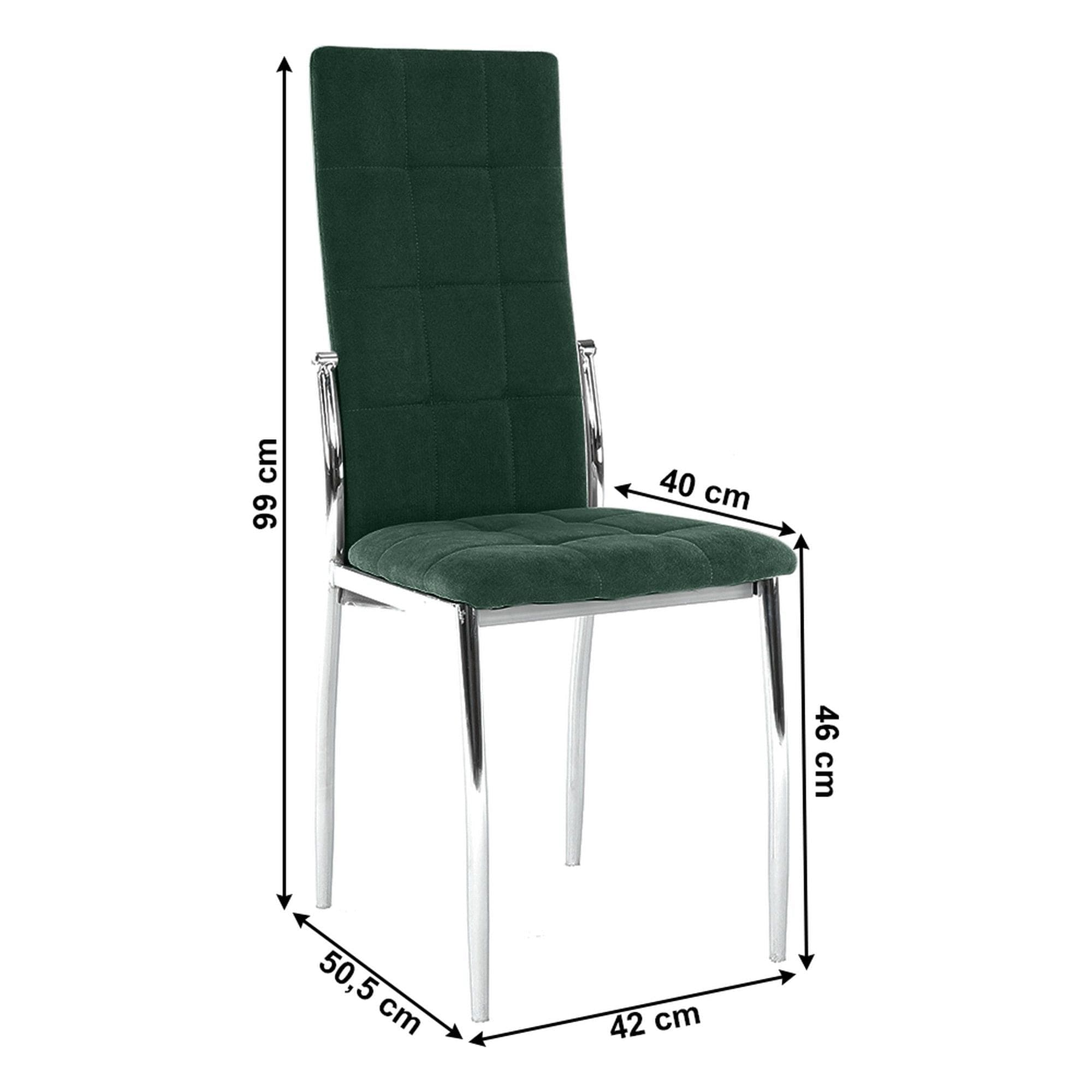 Scaun ADORA NEW, maro inchis/crom, stofa clasica/metal, 42x51x99 cm