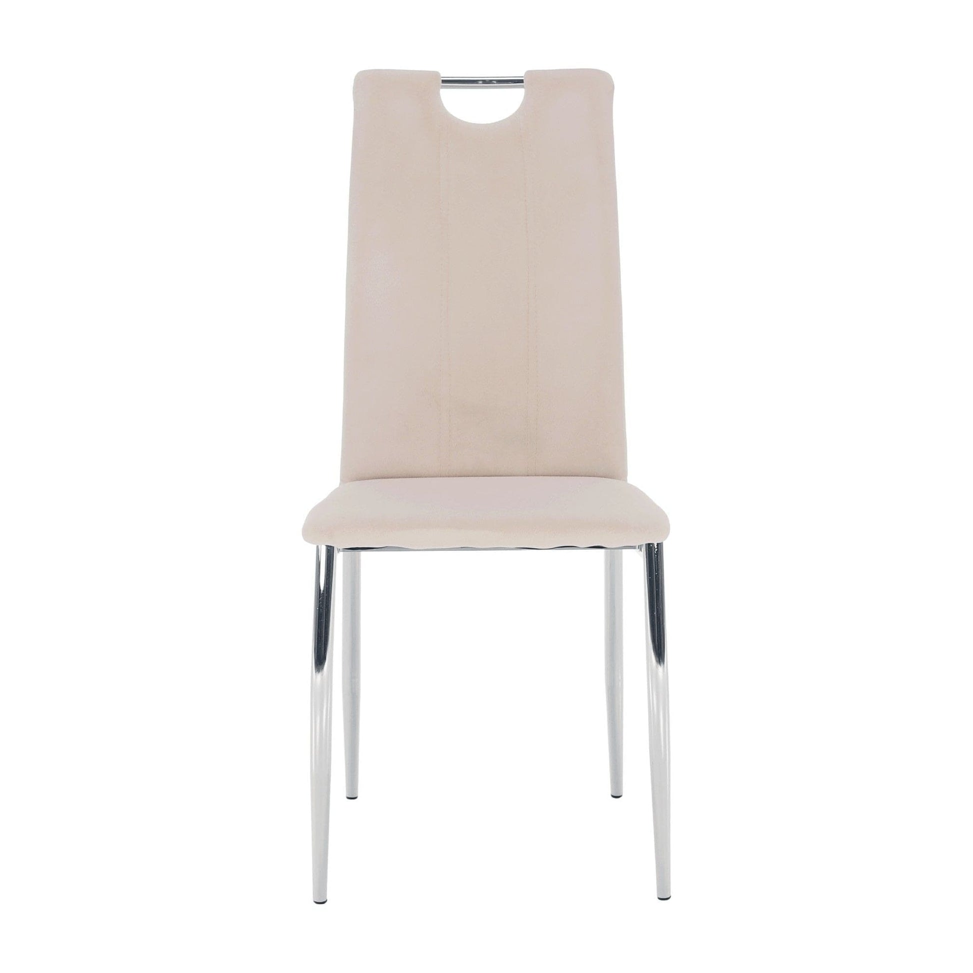 Scaun OLIVA NEW, bej/crom, stofa catifelata/metal, 42x52x97 cm