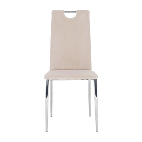 Scaun OLIVA NEW, bej/crom, stofa catifelata/metal, 42x52x97 cm