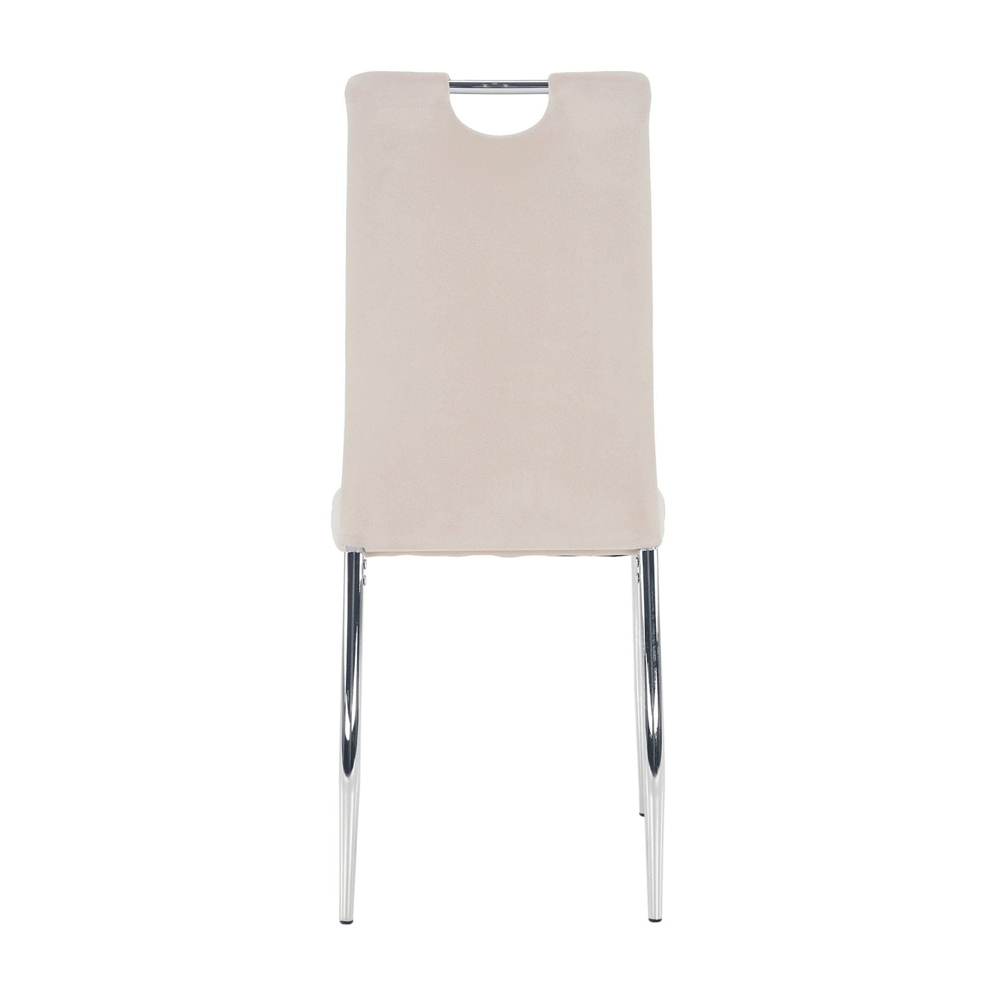 Scaun OLIVA NEW, bej/crom, stofa catifelata/metal, 42x52x97 cm