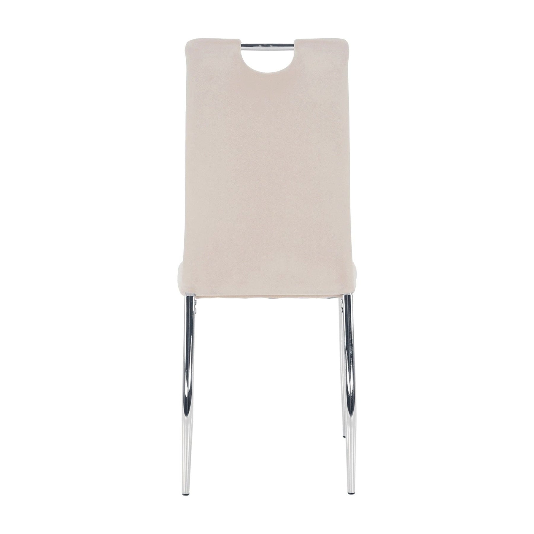 Scaun OLIVA NEW, bej/crom, stofa catifelata/metal, 42x52x97 cm