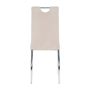 Scaun OLIVA NEW, bej/crom, stofa catifelata/metal, 42x52x97 cm