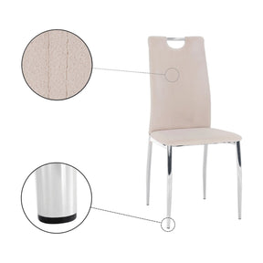 Scaun OLIVA NEW, bej/crom, stofa catifelata/metal, 42x52x97 cm