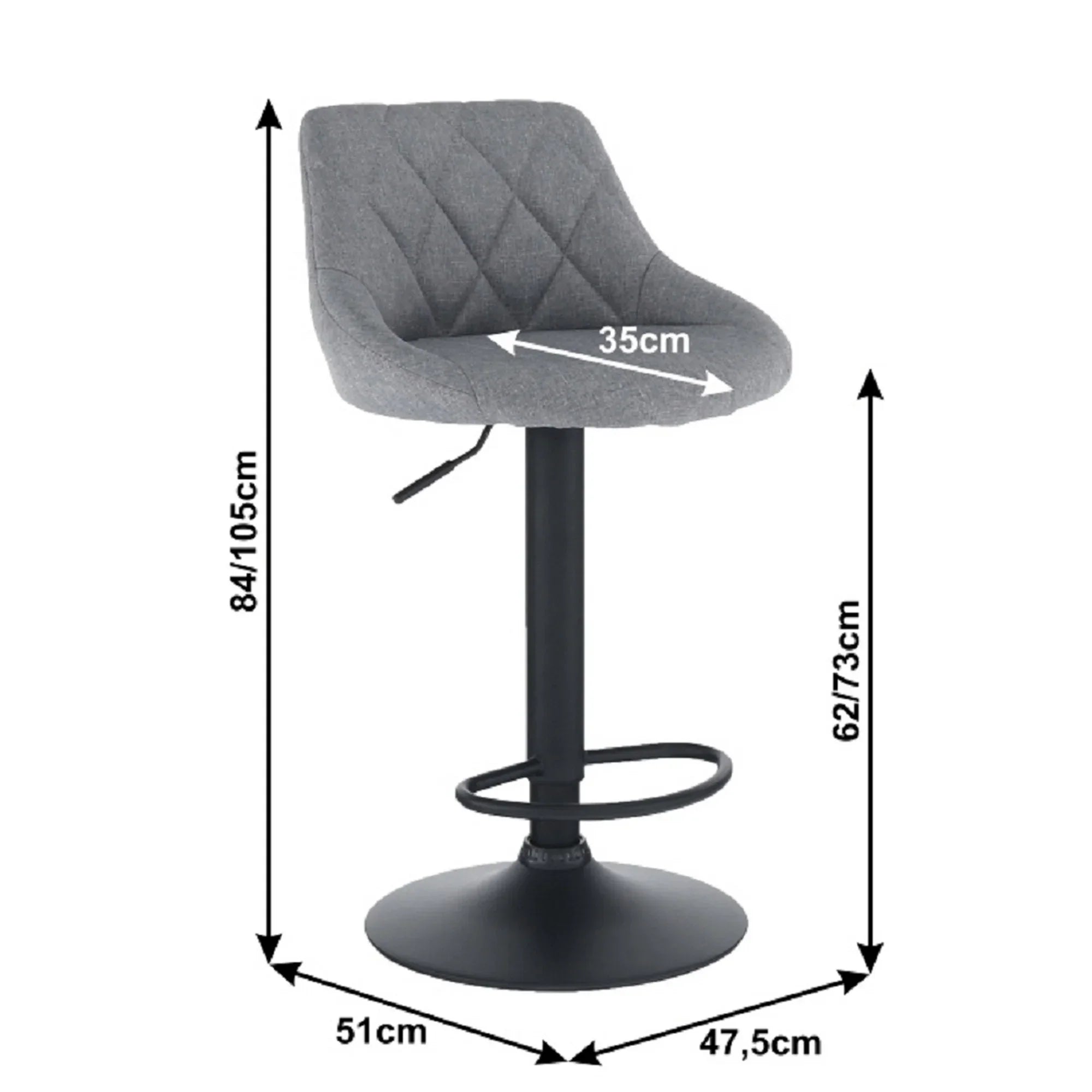 Scaun bar ATHENA OCN-27983, gri/negru