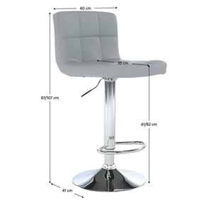Scaun bar ATHENA OCN-27997, gri/crom