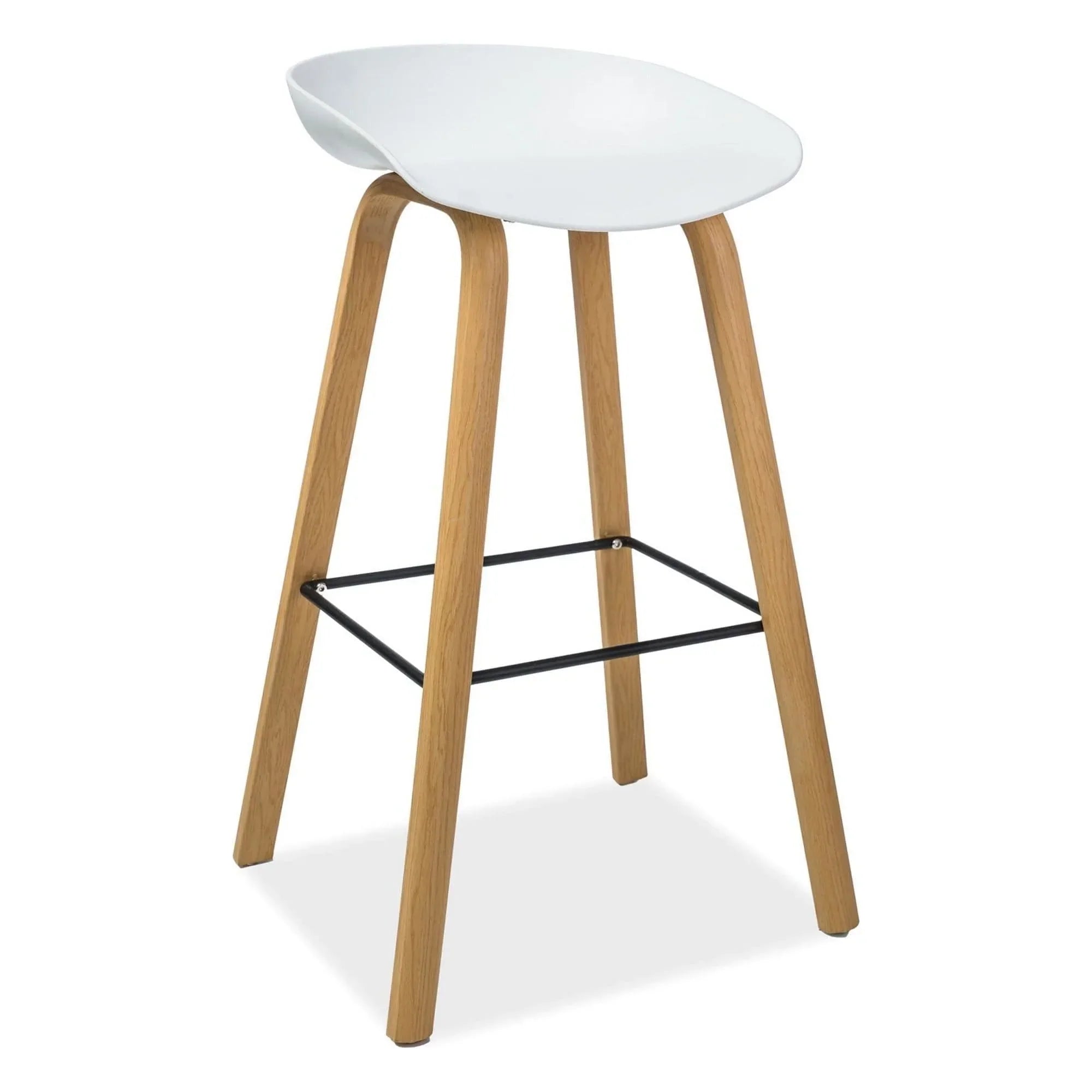 Scaun bar DETROIT OCN-38968, alb/stejar