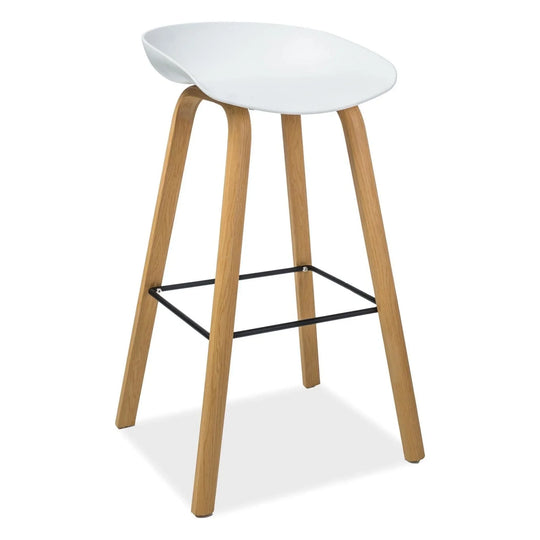 Scaun bar DETROIT OCN-38968, alb/stejar