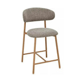 Scaun bar ELTON H-2, cappuccino/stejar, stofă/metal, 43x45x91 cm