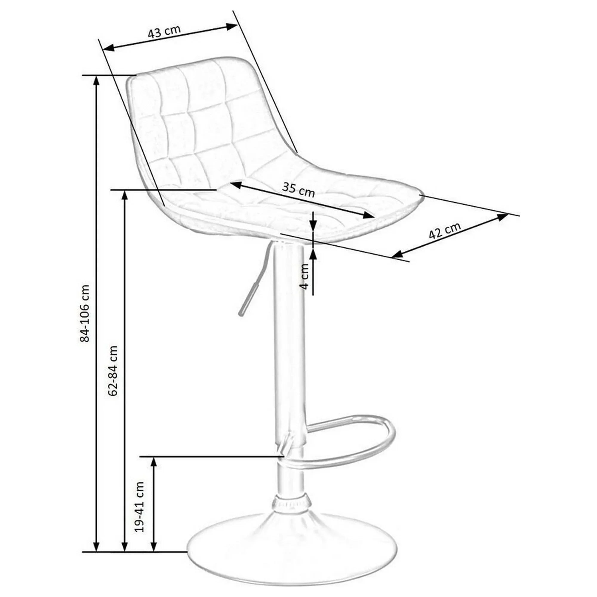 Scaun bar HOUSTON OCN-36742, bej/negru