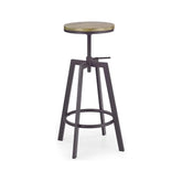 Scaun bar ajustabil gri din stejar, ideal pentru un living modern – primabucata