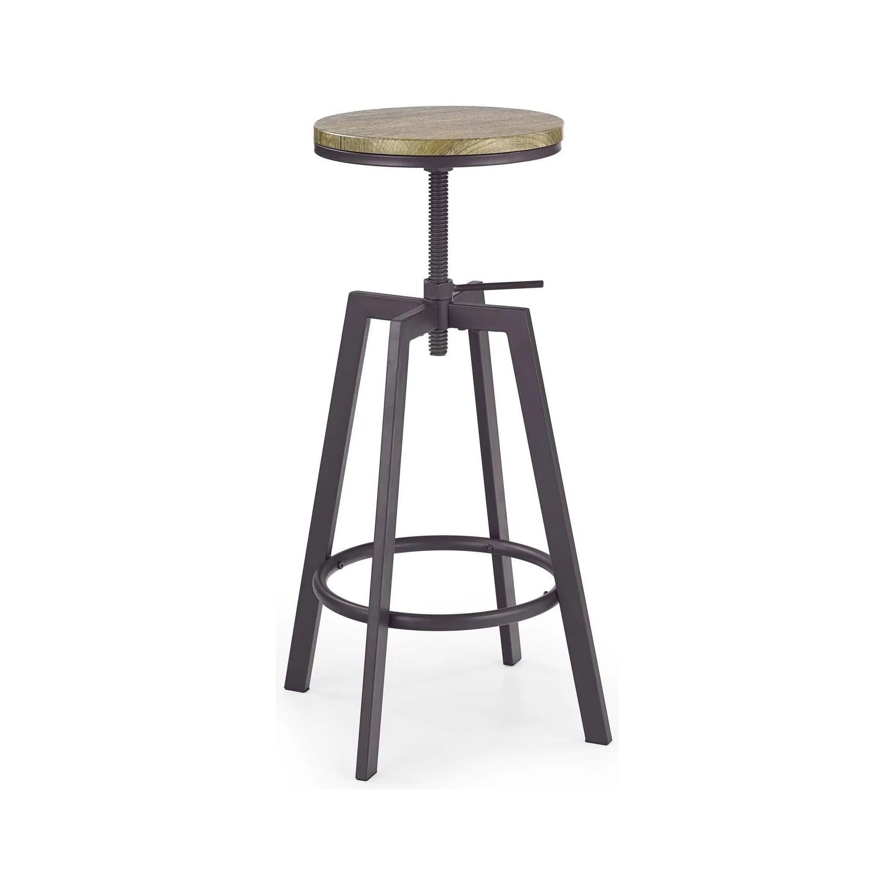 Scaun bar ajustabil gri din stejar, ideal pentru un living modern – primabucata