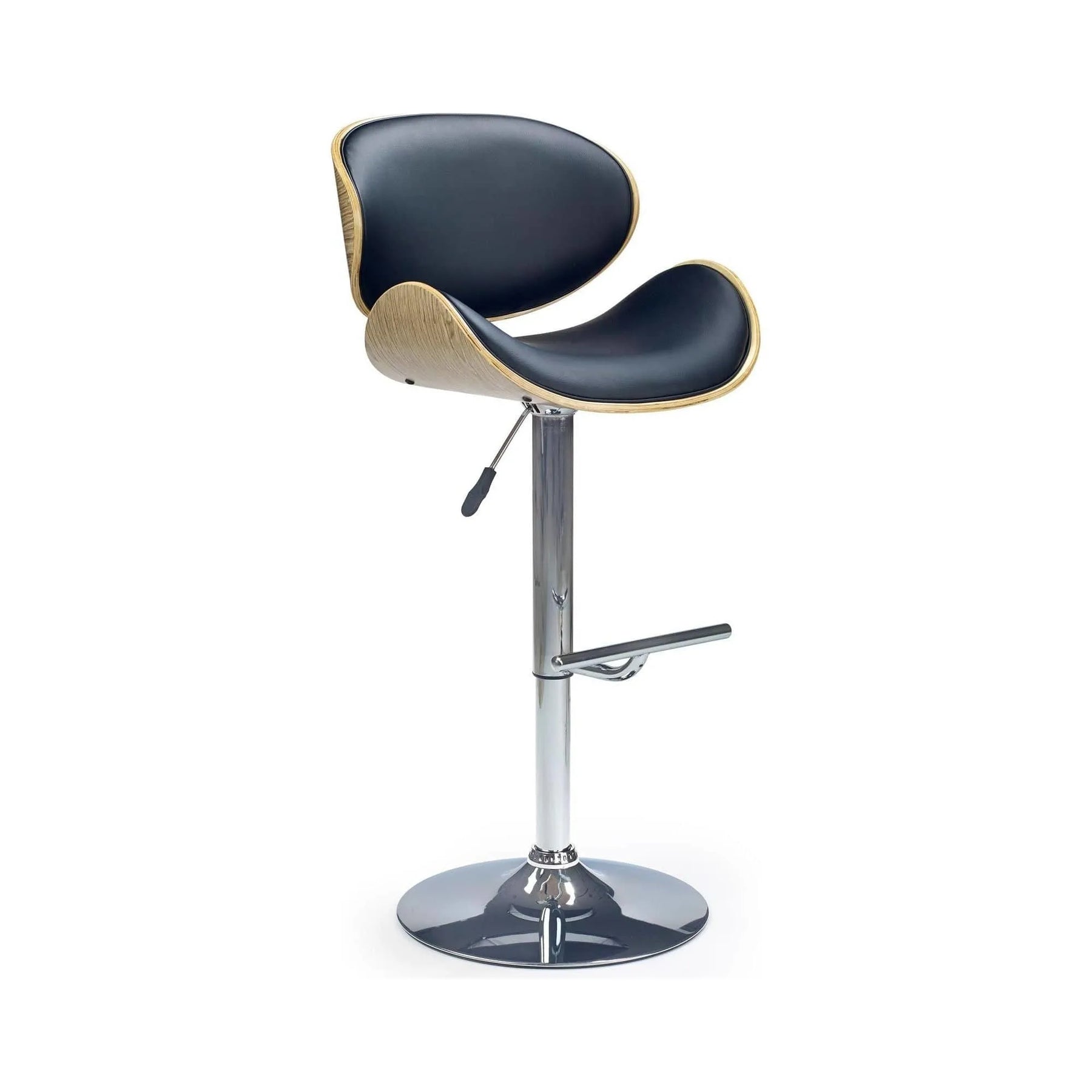 Scaun bar HOUSTON OCN-36783, negru/stejar/crom