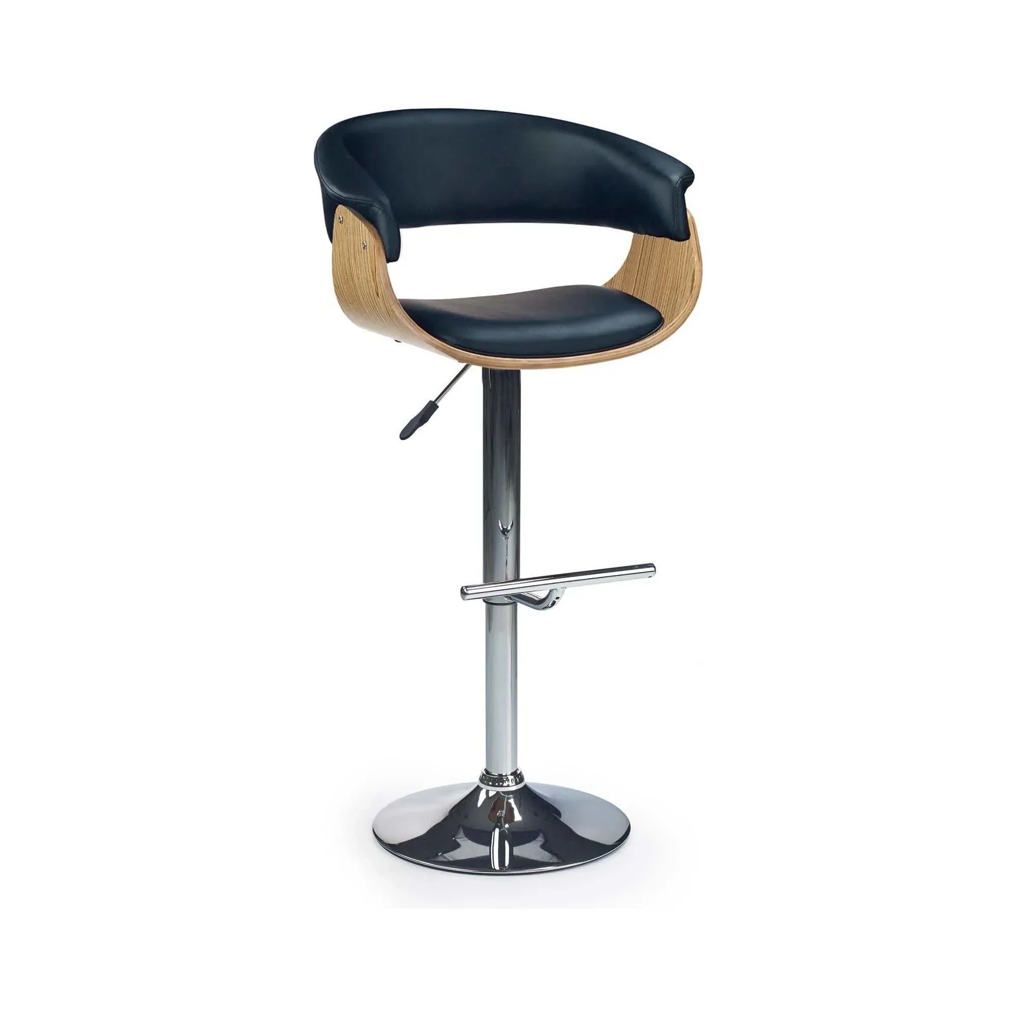 Scaun bar HOUSTON OCN-36792, negru/stejar/crom