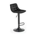 Scaun bar inalt H95, stofă catifelata/otel, negru, 43×44×84-106 cm