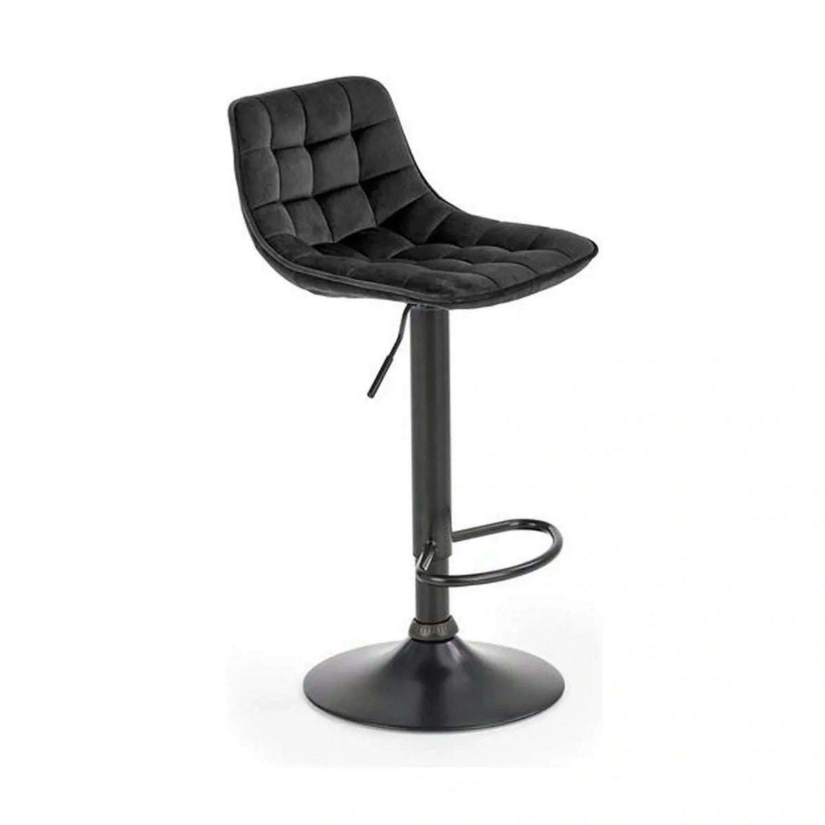 Scaun bar inalt H95, negru, stofa catifelata/otel, 43x44x84/106 cm