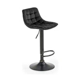 Scaun bar inalt H95, negru, stofa catifelata/otel, 43x44x84/106 cm