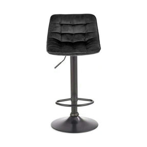 Scaun bar inalt H95, stofă catifelata/otel, negru, 43×44×84-106 cm