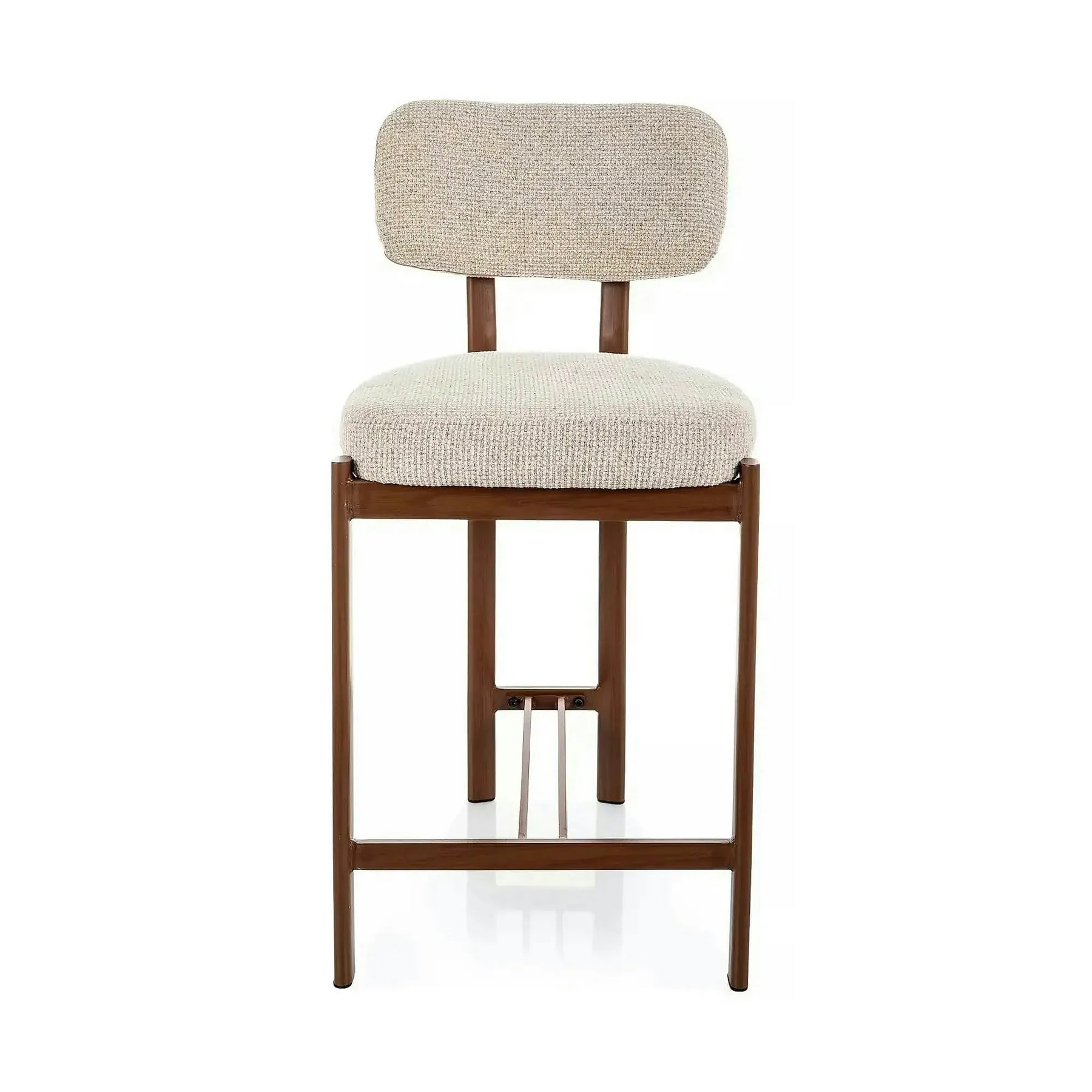 Scaun bar MISAKI H-2, bej deschis/nuc, stofă/metal, 45x44x92 cm