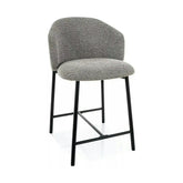 Scaun bar OSAKA H-2, gri/negru, stofă/metal, 54x43x88 cm
