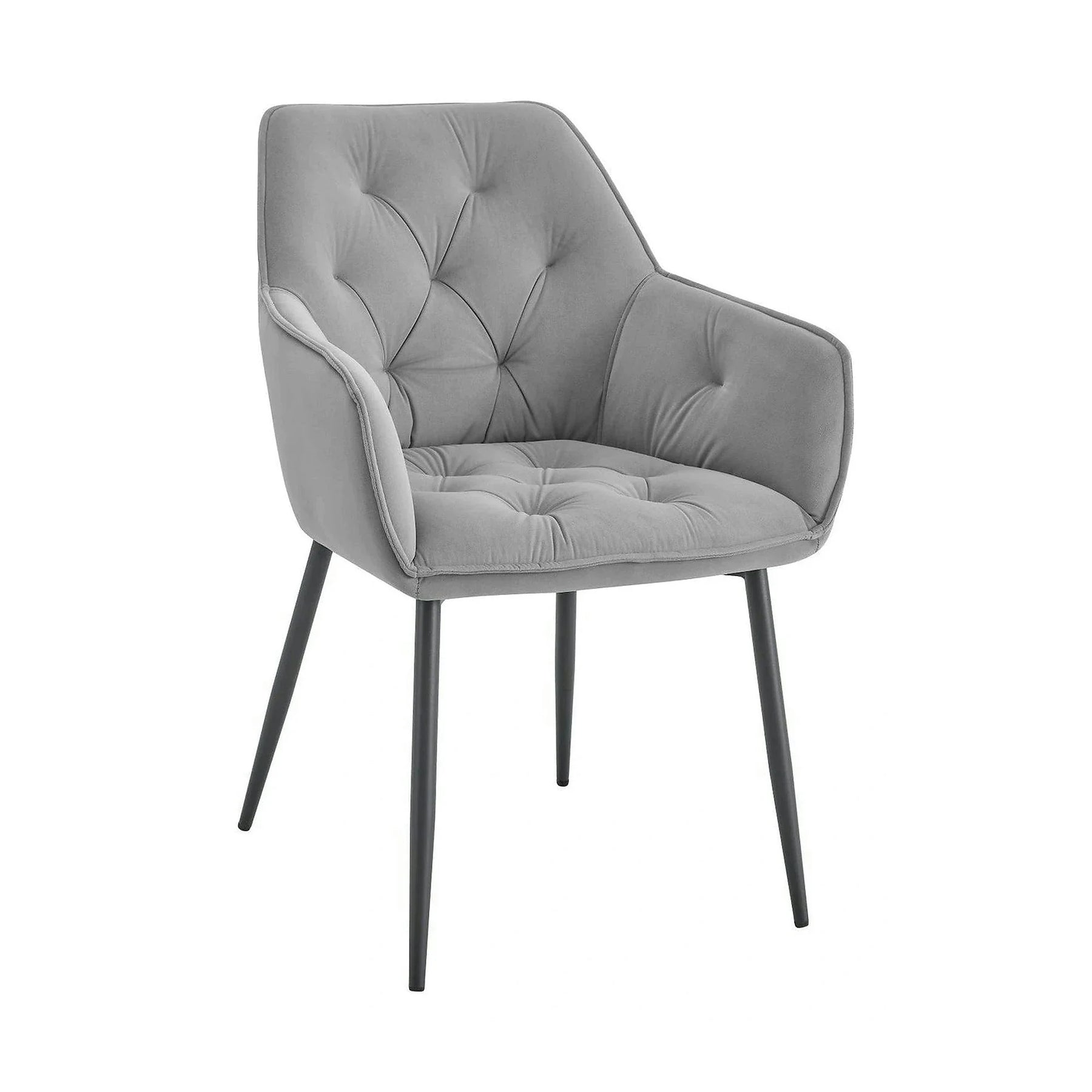 Scaun BEL NEW, gri deschis/negru, stofa catifelata/metal, 58x63x86 cm