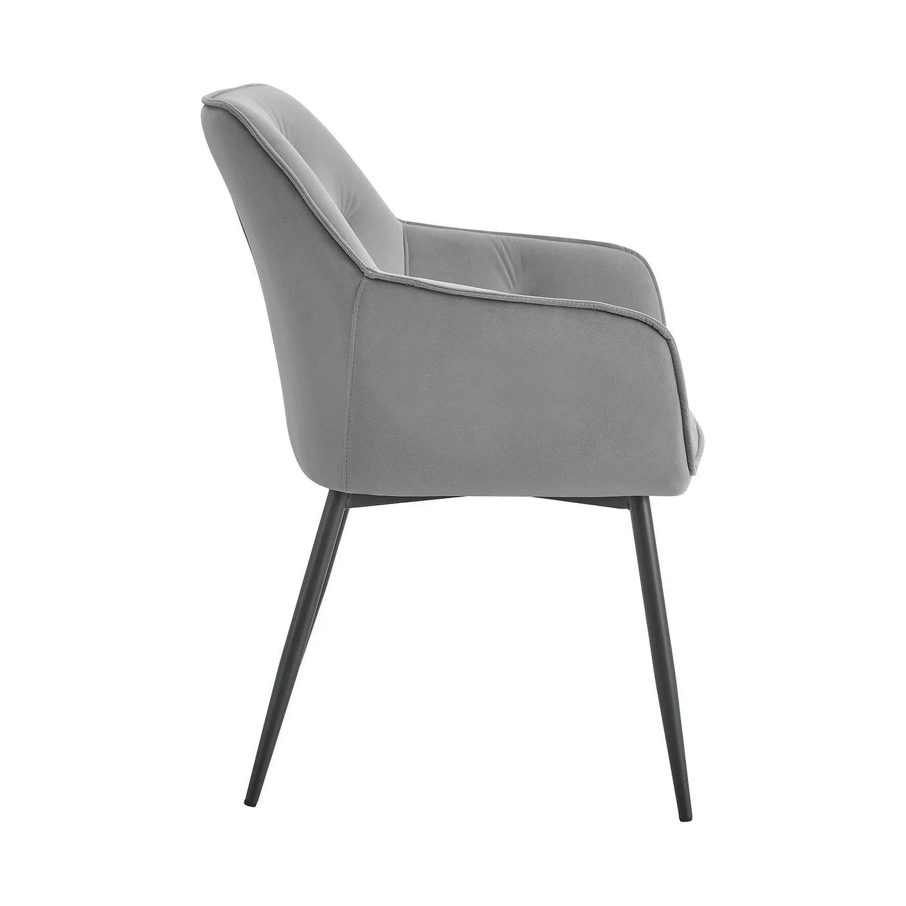 Scaun BEL NEW, stofă catifelata/metal, gri deschis/negru, 58×63×86 cm