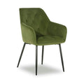 Scaun BEL NEW, stofă catifelata/metal, verde/negru, 58×63×86 cm