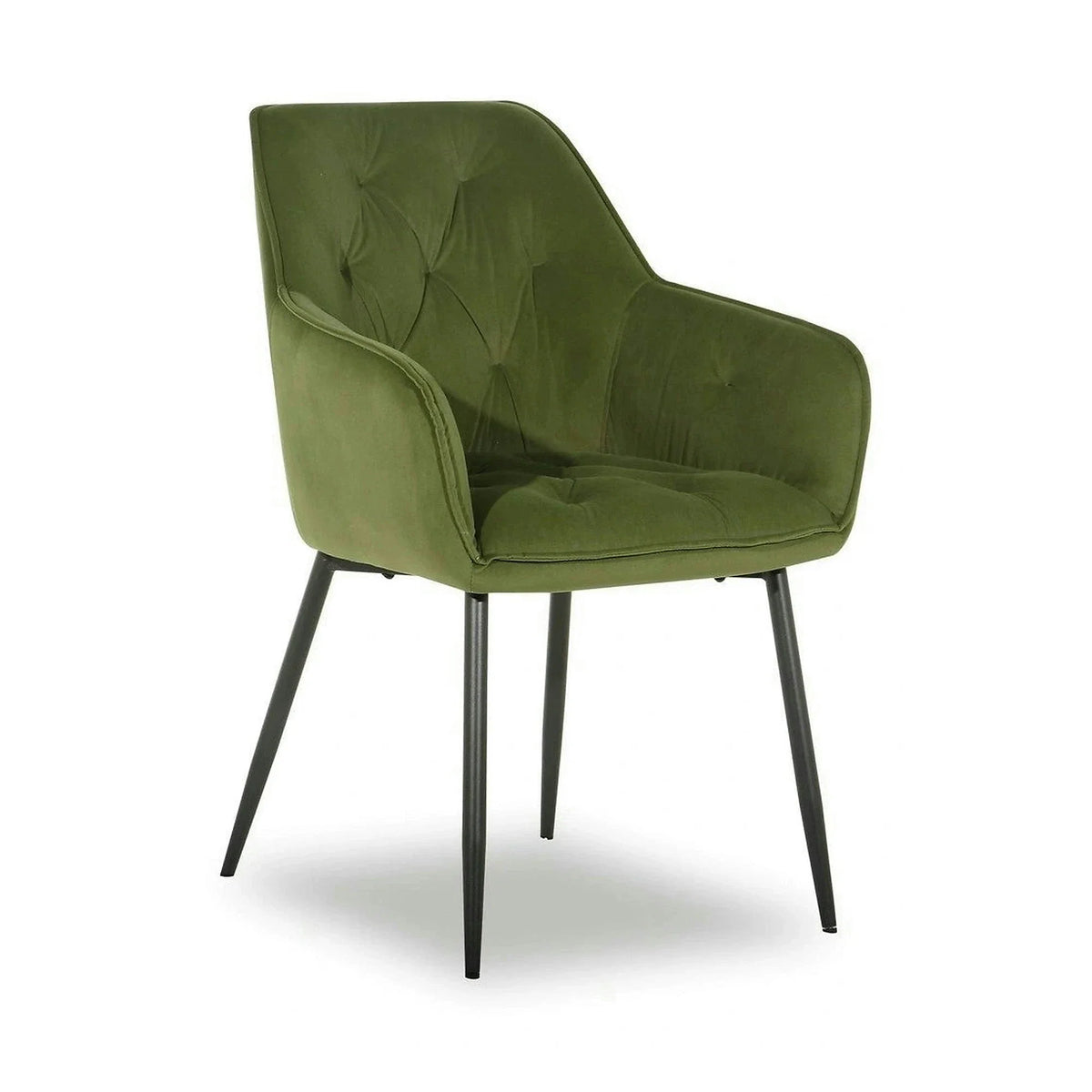 Scaun BEL NEW, verde/negru, stofa catifelata/metal, 58x63x86 cm
