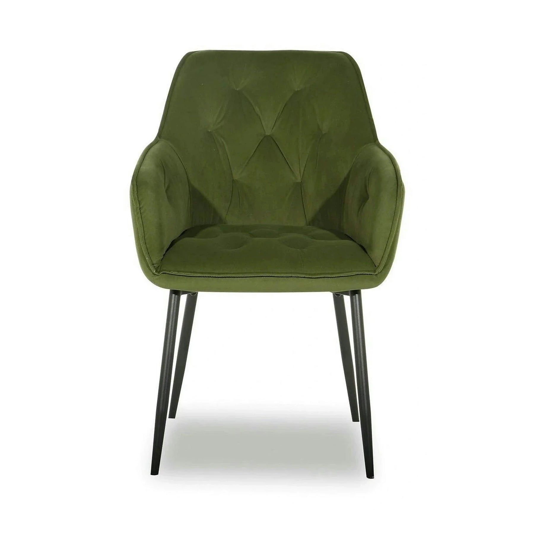Scaun BEL NEW, stofă catifelata/metal, verde/negru, 58×63×86 cm