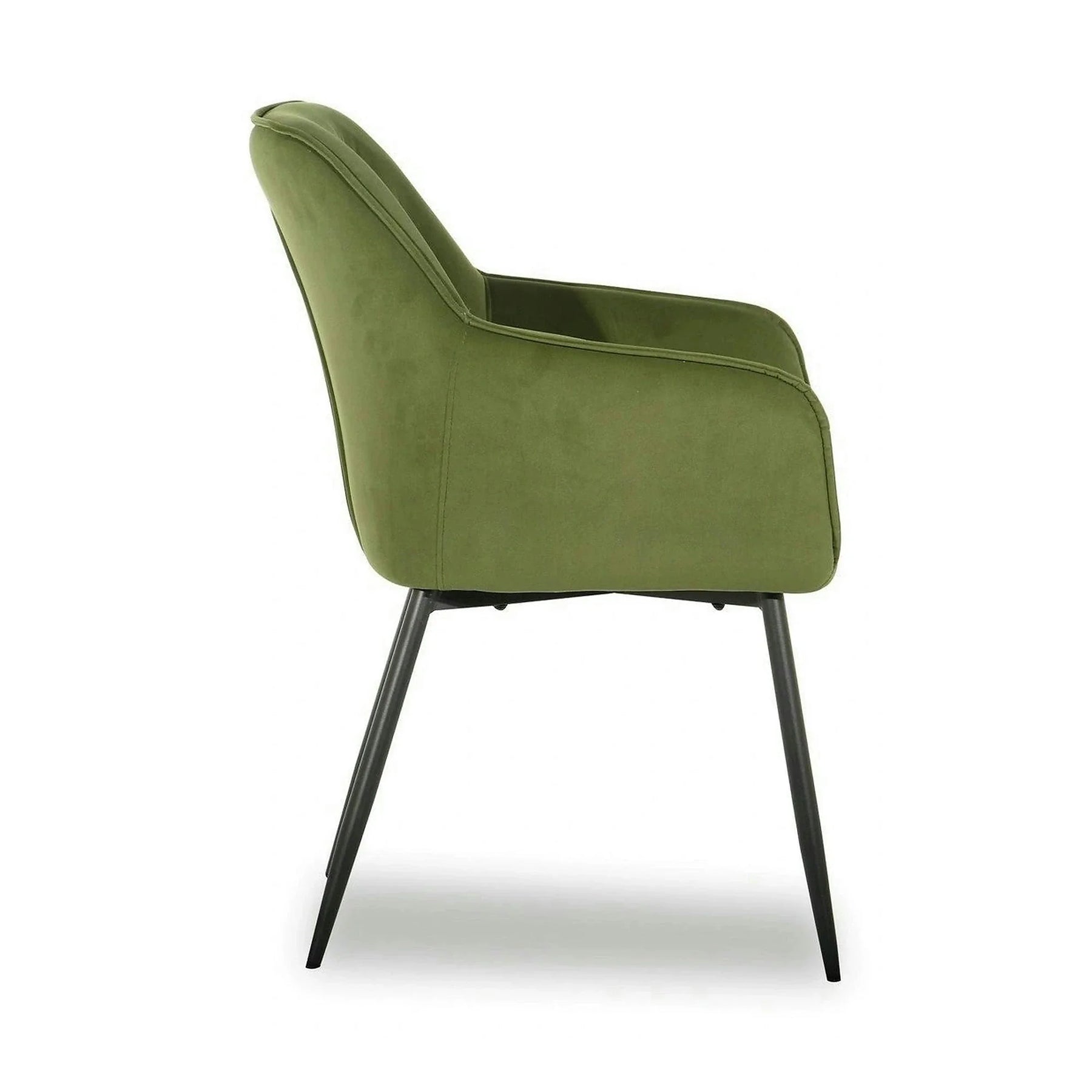 Scaun BEL NEW, stofă catifelata/metal, verde/negru, 58×63×86 cm