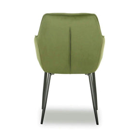 Scaun BEL NEW, stofă catifelata/metal, verde/negru, 58×63×86 cm