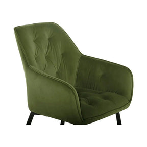 Scaun BEL NEW, stofă catifelata/metal, verde/negru, 58×63×86 cm