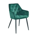 Scaun BEL, stofă catifelata/metal, verde smarald/negru, 58×63×86 cm