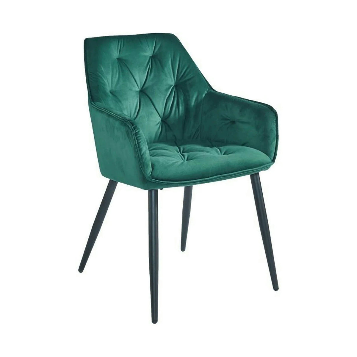 Scaun BEL, verde smarald/negru, stofa catifelata/metal, 58x63x86 cm